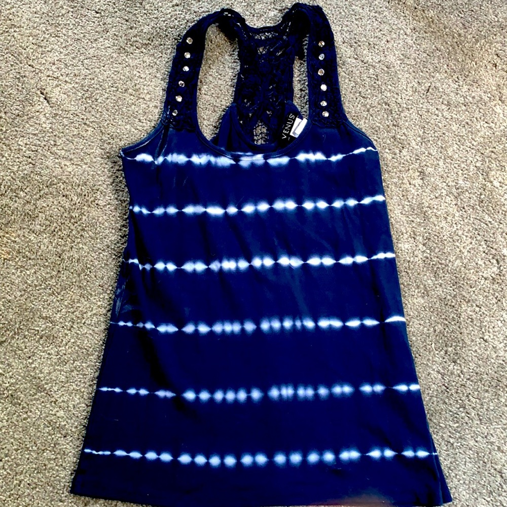 VENUS CUTE TOP WITH RHINESTONES-tie dye